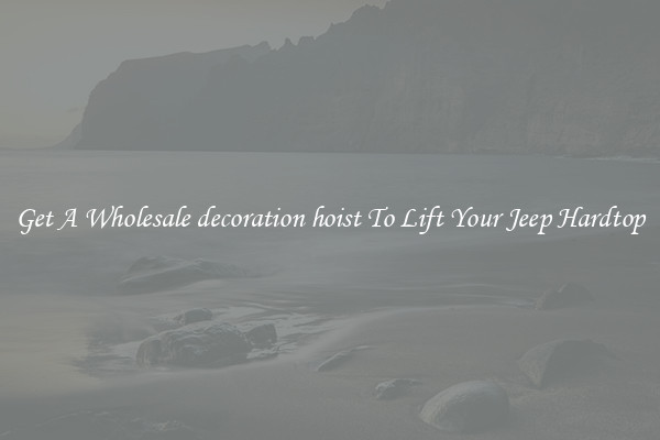Get A Wholesale decoration hoist To Lift Your Jeep Hardtop