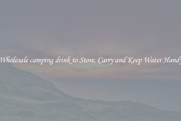 Wholesale camping drink to Store, Carry and Keep Water Handy