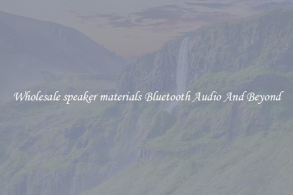 Wholesale speaker materials Bluetooth Audio And Beyond