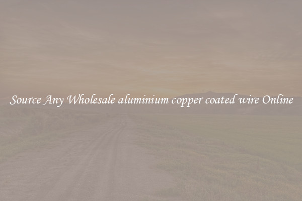Source Any Wholesale aluminium copper coated wire Online