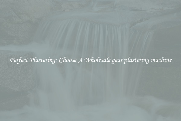  Perfect Plastering: Choose A Wholesale gear plastering machine 