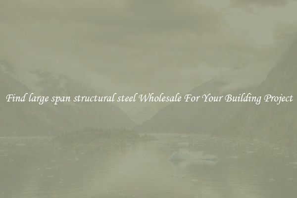 Find large span structural steel Wholesale For Your Building Project