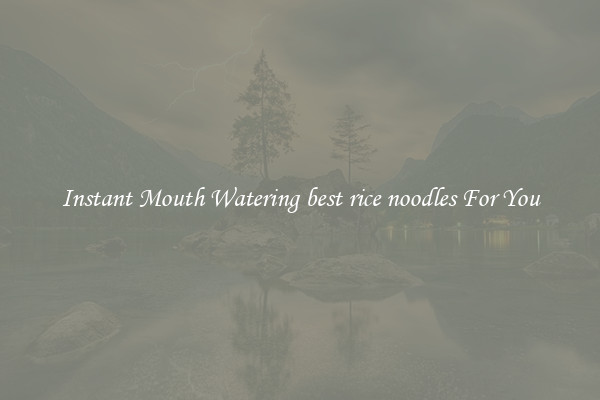 Instant Mouth Watering best rice noodles For You