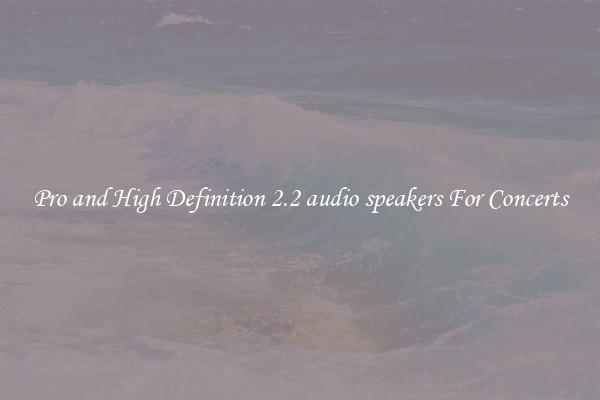 Pro and High Definition 2.2 audio speakers For Concerts